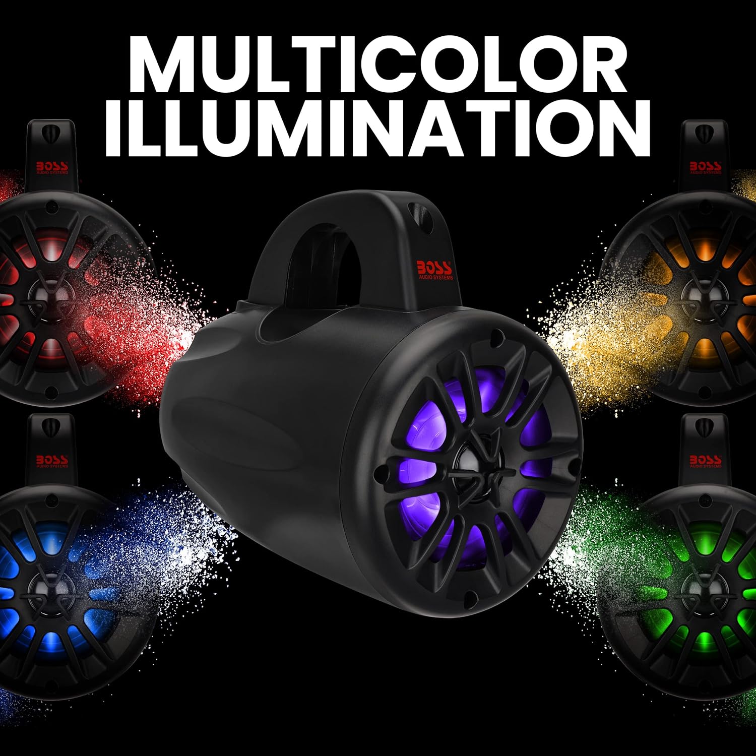 BOSS Speakers Boss Audio Systems 4 Inch Marine Wake Tower Speakers- Full Range MRWT40RGB B07NYMQF52 Jorgensen Powersports