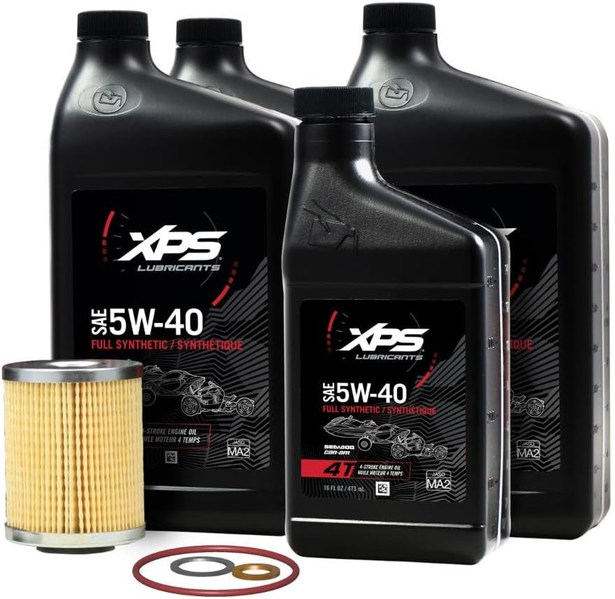 Can-Am Automotive Parts and Accessories Can Am BRP XPS 4T Full Synthetic Oil Change Kit 5w/40 9779487 B0DRMRNN5R Jorgensen Powersports