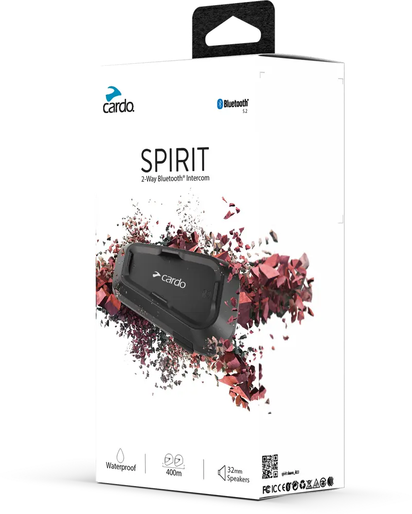 Cardo Speaker Black CARDO SPIRIT BLUETOOTH HEADSET SINGLE Jorgensen Powersports