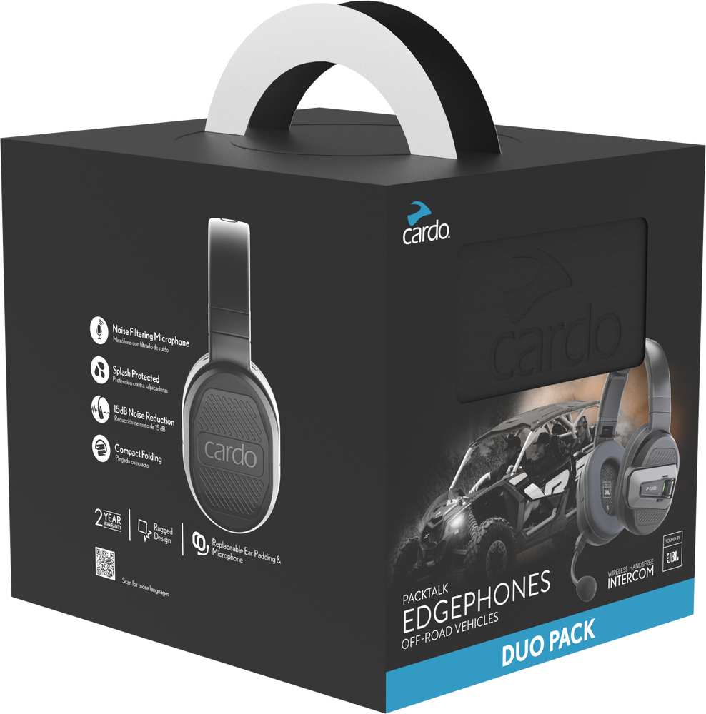 Cardo Speaker Black / Duo CARDO PACKTALK EDGEPHONES FOR ORV 71-5076 Jorgensen Powersports