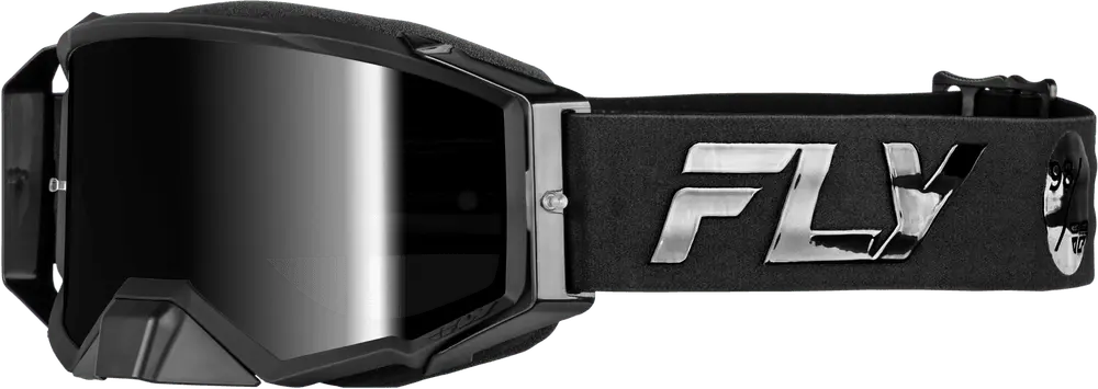 Fly Apparel Black/Black w/Black Mirror/Smoke Lens / Adult Fly Zone Pro Goggles 2025 37-5192 191361474514 Jorgensen Powersports