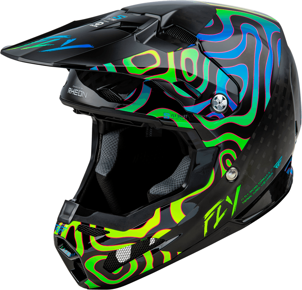 Fly Apparel Black/Blue/Yellow / Medium Fly Formula S Carbon Zen Helmet 2025 73-4468M 191361483752 Jorgensen Powersports