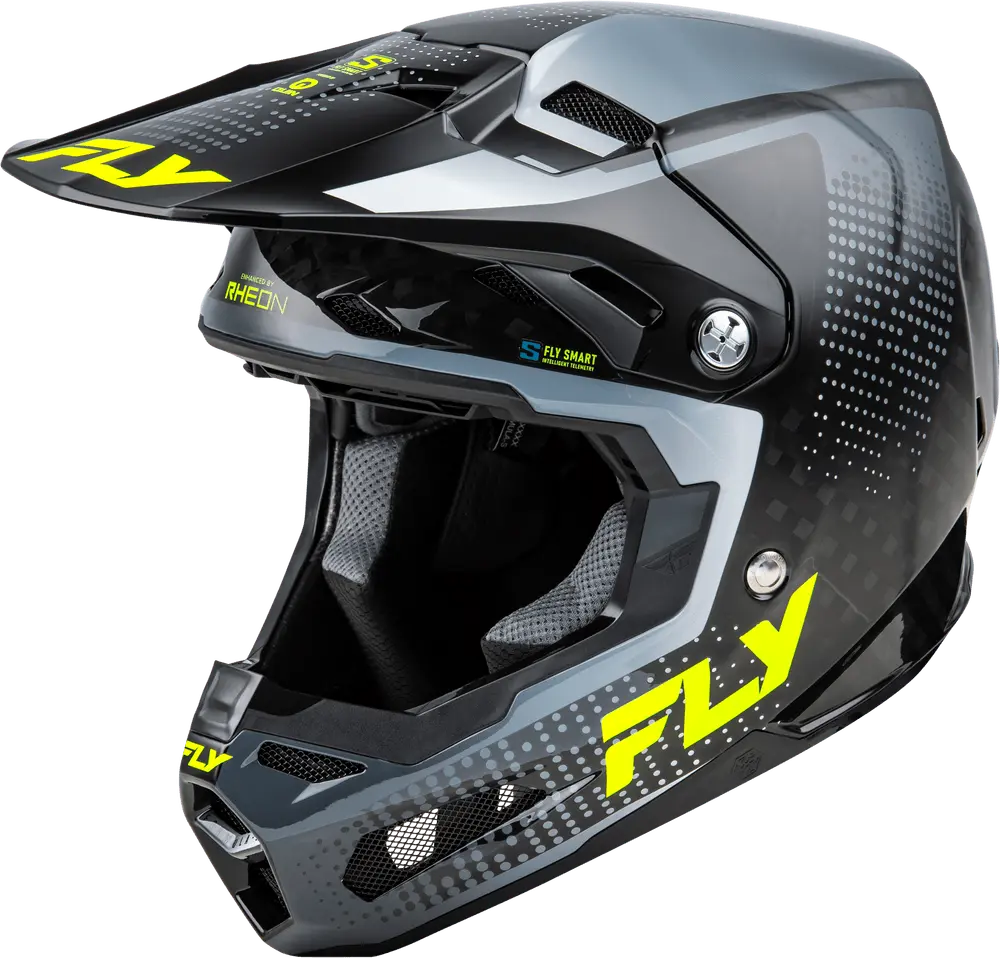 Fly Apparel Black/Grey/Hi-Vis / Medium Fly Formula S Carbon Protocol Helmet 2025 73-4464M 191361483479 Jorgensen Powersports