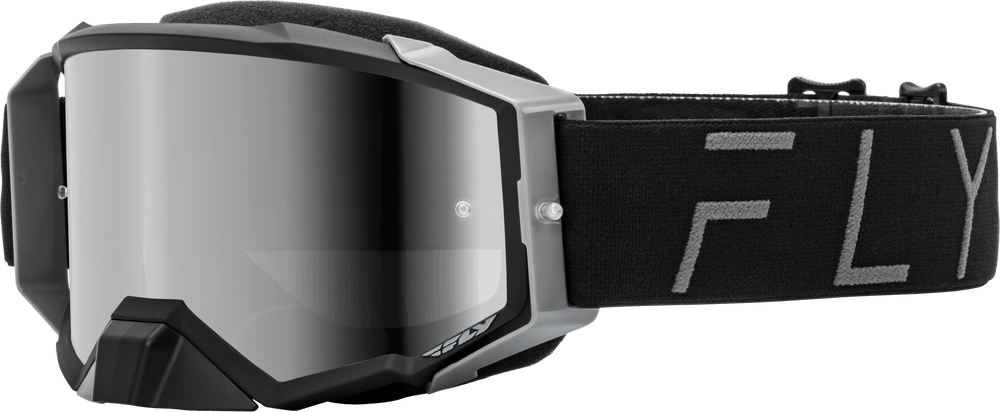 Fly Apparel Black/Grey w/Black Mirror/Smoke Lens / Adult Fly Zone Pro Goggles 2025 37-51908 191361408199 Jorgensen Powersports
