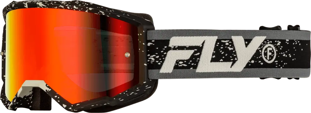 Fly Apparel Black/Grey w/Red Mirror/Smoke Lens / Youth Fly Zone Goggles Youth 2025 37-51524Y 191361474385 Jorgensen Powersports