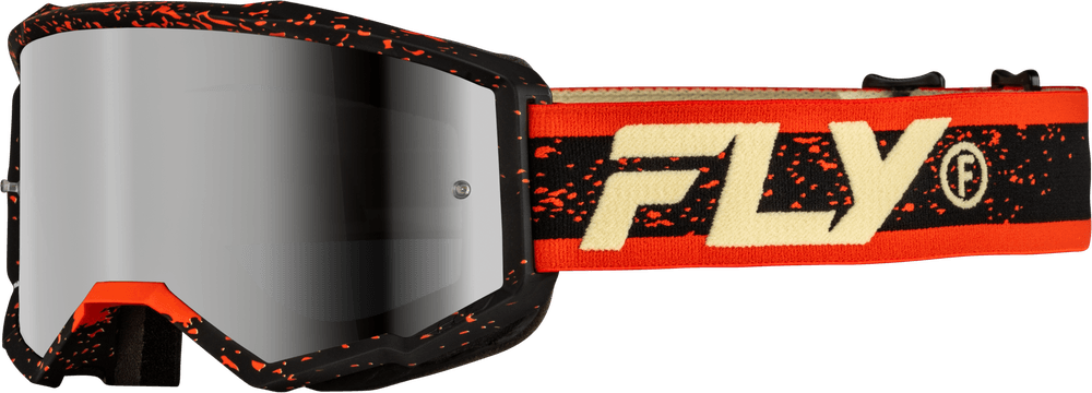 Fly Apparel Black/Red/Cream w/Silver Mirror/Smoke Lens / Youth Fly Zone Goggles Youth 2025 37-51527Y 191361474446 Jorgensen Powersports