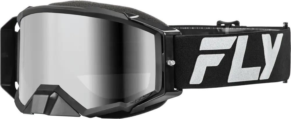 Fly Apparel Black/Silver w/Silver Mirror/Smoke Lens Fly Zone Elite Goggles 37-51905 191361408168 Jorgensen Powersports