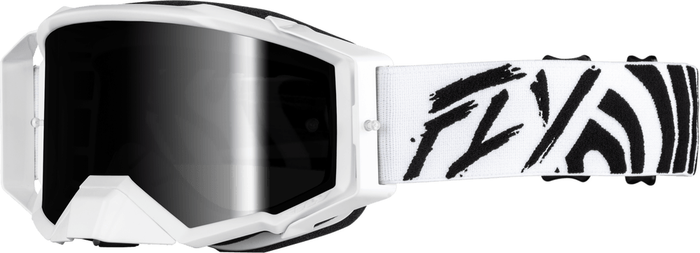 Fly Apparel Black/White w/Black Mirror/Smoke Lens Fly Zone Elite Goggles 37-5515 191361474613 Jorgensen Powersports