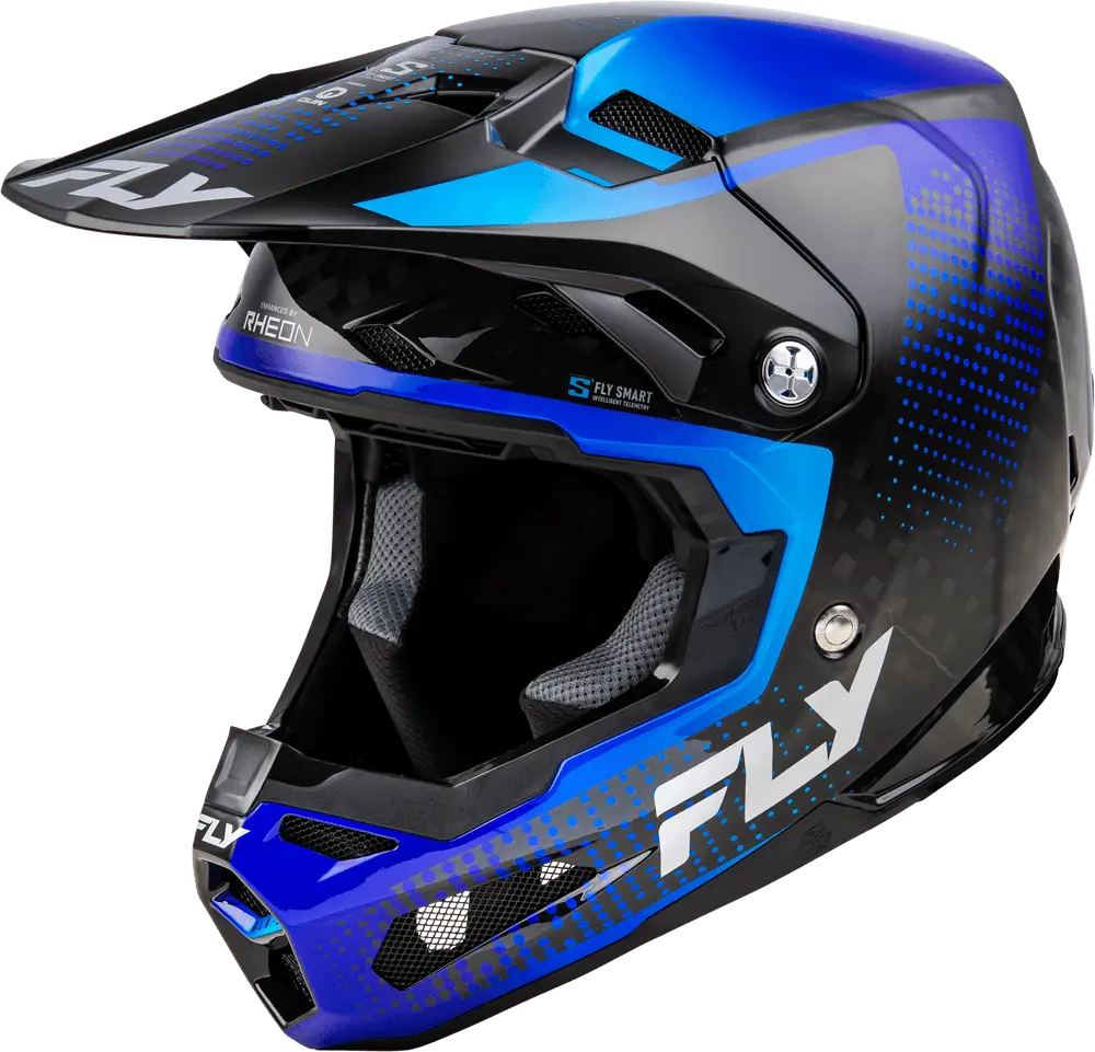 Fly Apparel Blue/Black/White / Medium Fly Formula S Carbon Protocol Helmet 2025 73-4466M 191361483615 Jorgensen Powersports