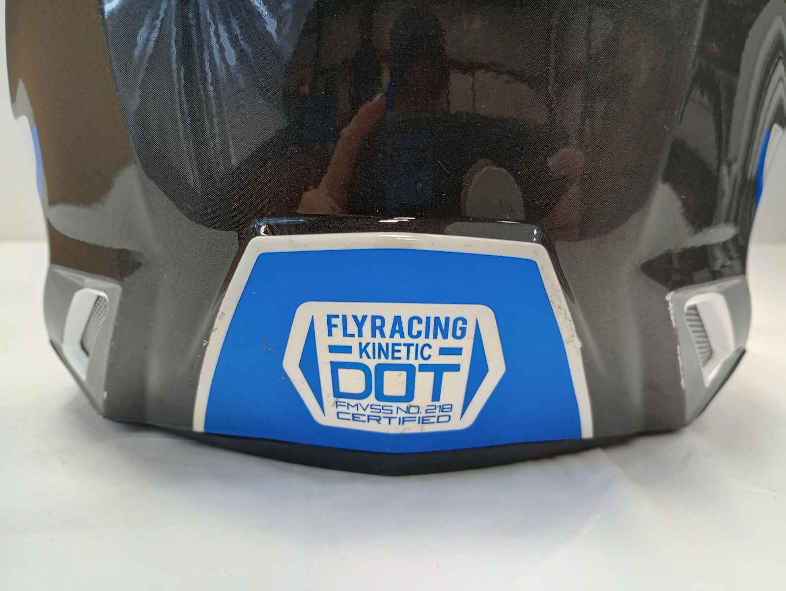 Fly Apparel Fly Kinetic Drift Helmet (Blue/Charcoal/White, Youth Large) USED 73-8641YL U Jorgensen Powersports