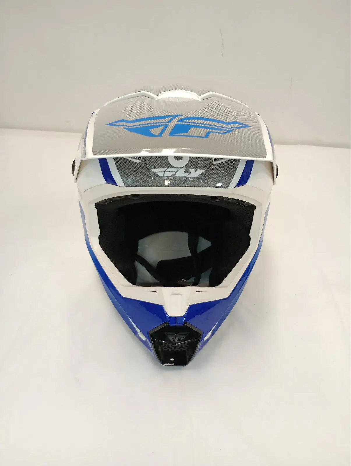 Fly Apparel Fly Kinetic Drift Helmet (Blue/Charcoal/White, Youth Large) USED 73-8641YL U Jorgensen Powersports
