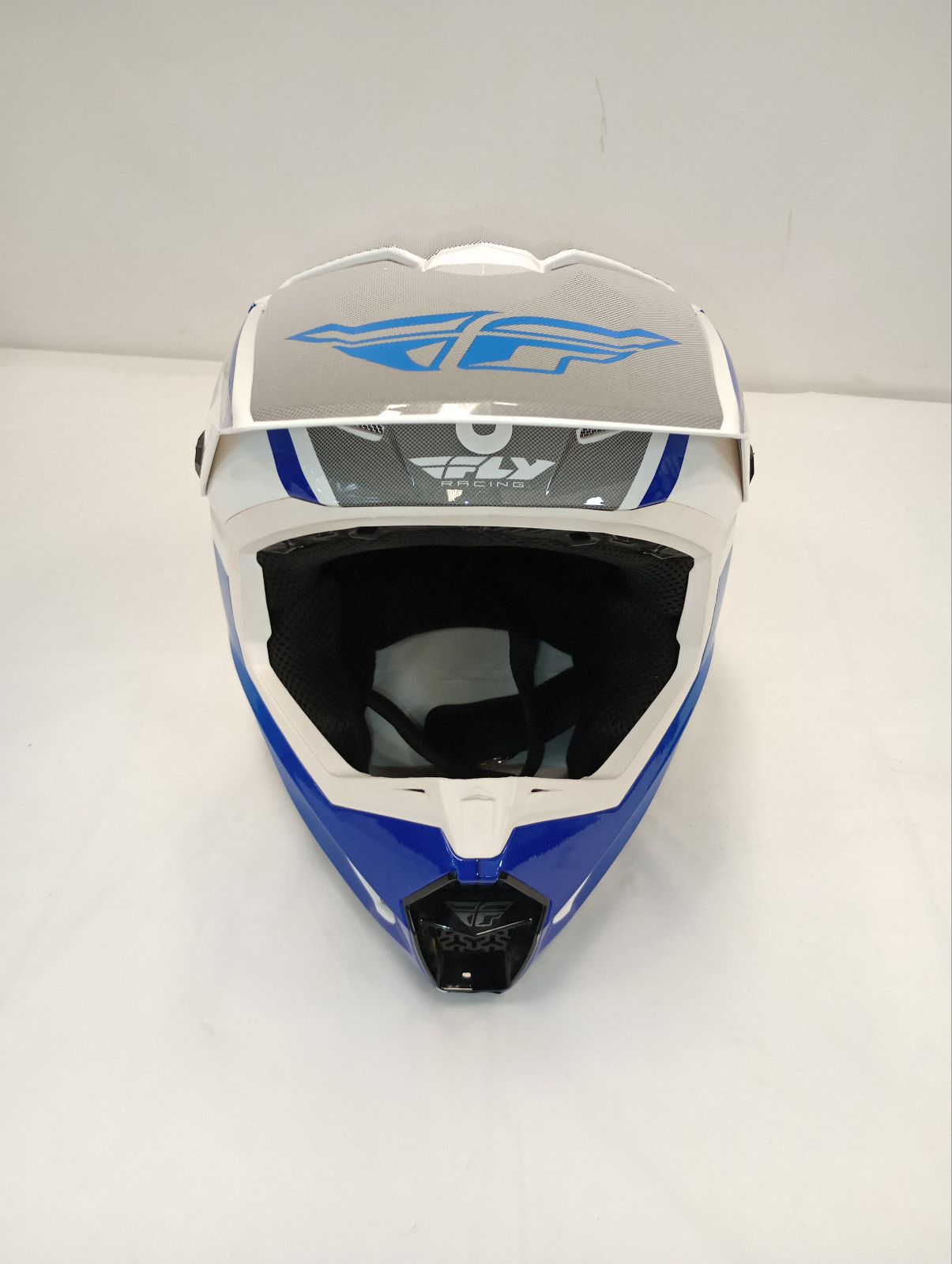 Fly Apparel Fly Kinetic Drift Helmet (Blue/Charcoal/White, Youth Large) USED 73-8641YL U Jorgensen Powersports