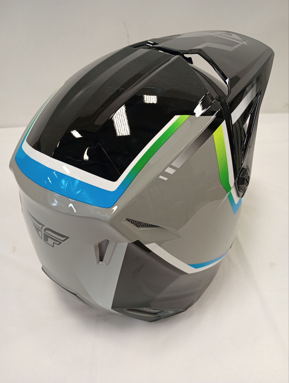 Fly Apparel Fly Kinetic Vision Helmet (Grey/Black, Youth Small) USED 73-8650YS U Jorgensen Powersports