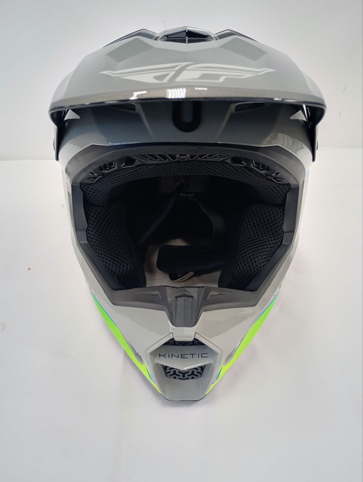 Fly Apparel Fly Kinetic Vision Helmet (Grey/Black, Youth Small) USED 73-8650YS U Jorgensen Powersports