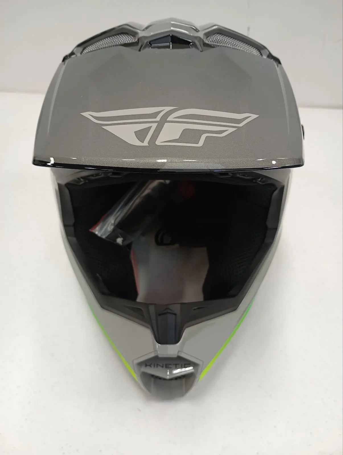 Fly Apparel Fly Kinetic Vision Helmet (Grey, Medium) Defect USED 73-8650M U B0B3MC886C Jorgensen Powersports