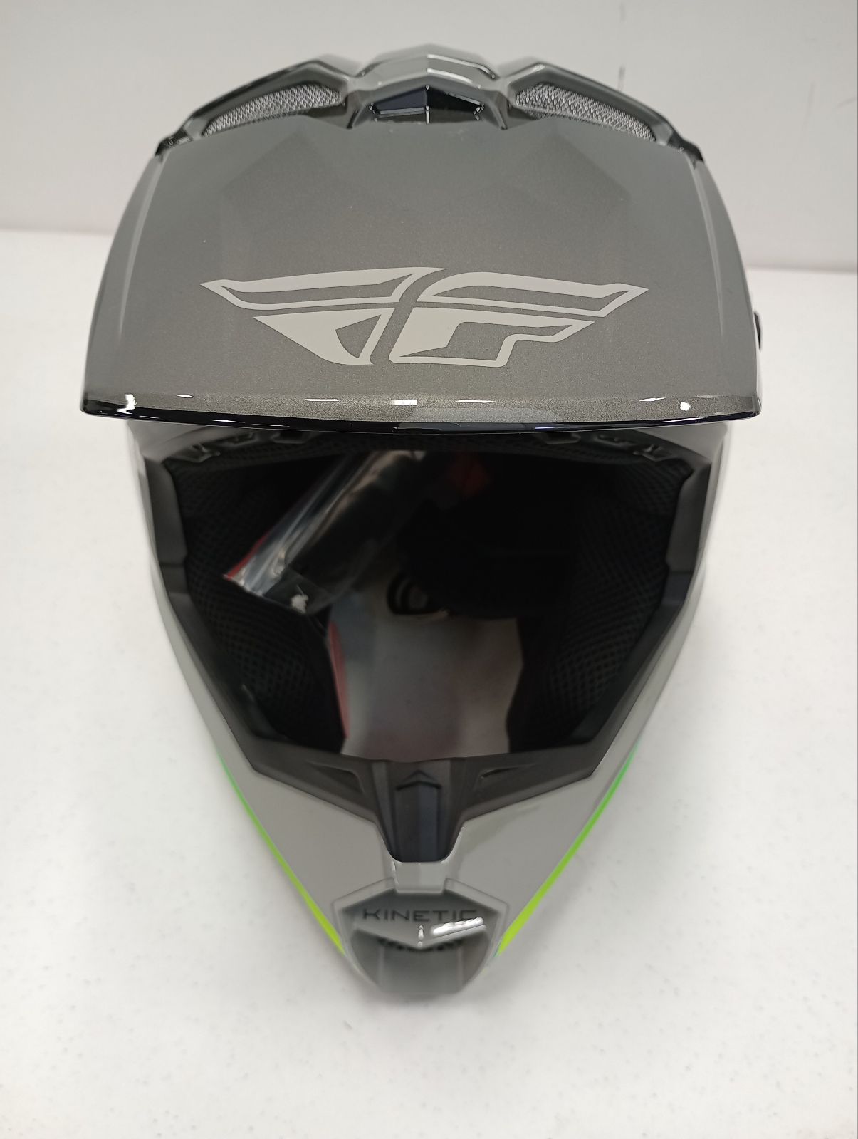 Fly Apparel Fly Kinetic Vision Helmet (Grey, Medium) Defect USED 73-8650M U B0B3MC886C Jorgensen Powersports