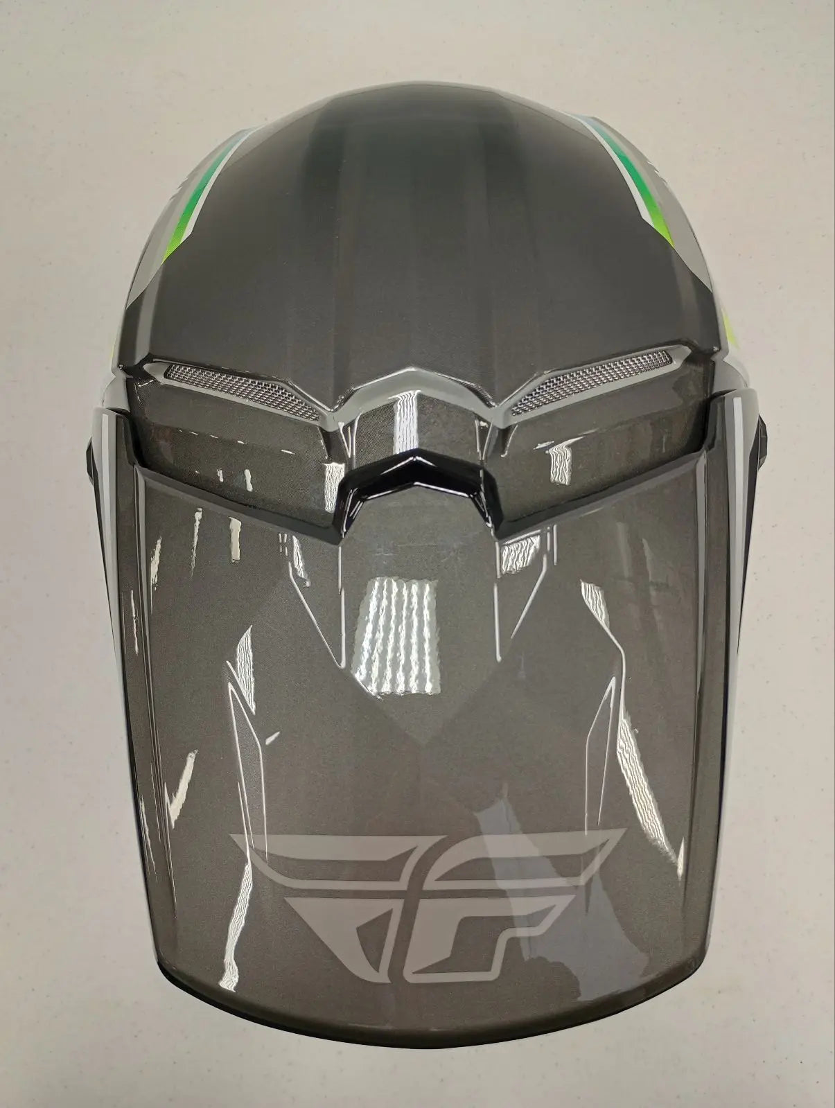 Fly Apparel Fly Kinetic Vision Helmet (Grey, Medium) Defect USED 73-8650M U B0B3MC886C Jorgensen Powersports