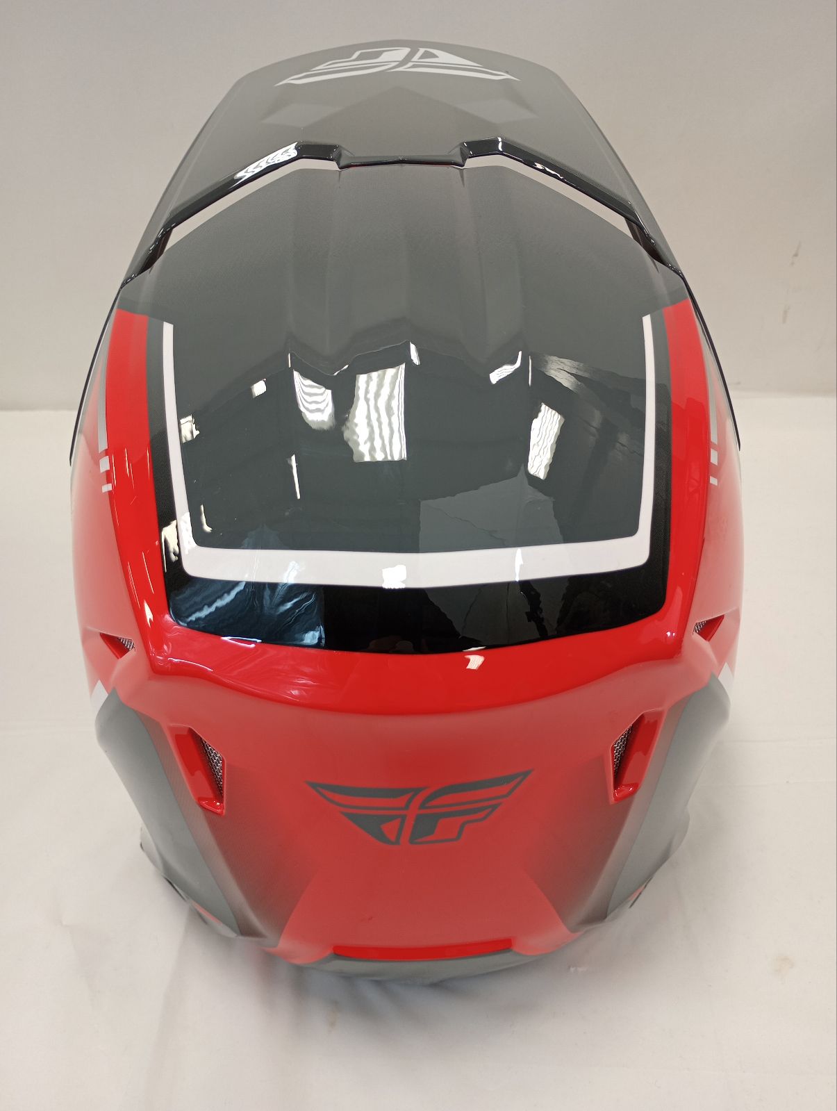 Fly Apparel Fly Kinetic Vision Helmet Youth (Red/Grey, Youth Large) USED 73-8653YL U Jorgensen Powersports