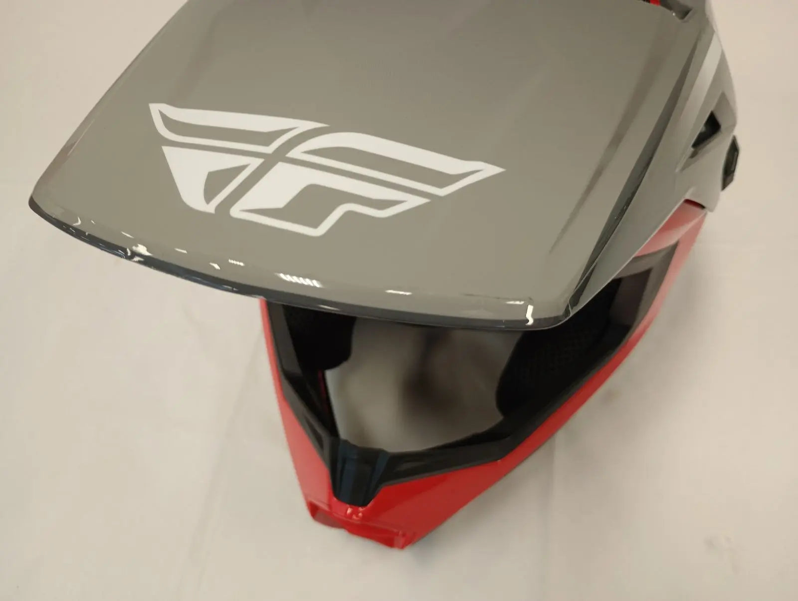 Fly Apparel Fly Kinetic Vision Helmet Youth (Red/Grey, Youth Large) USED 73-8653YL U Jorgensen Powersports