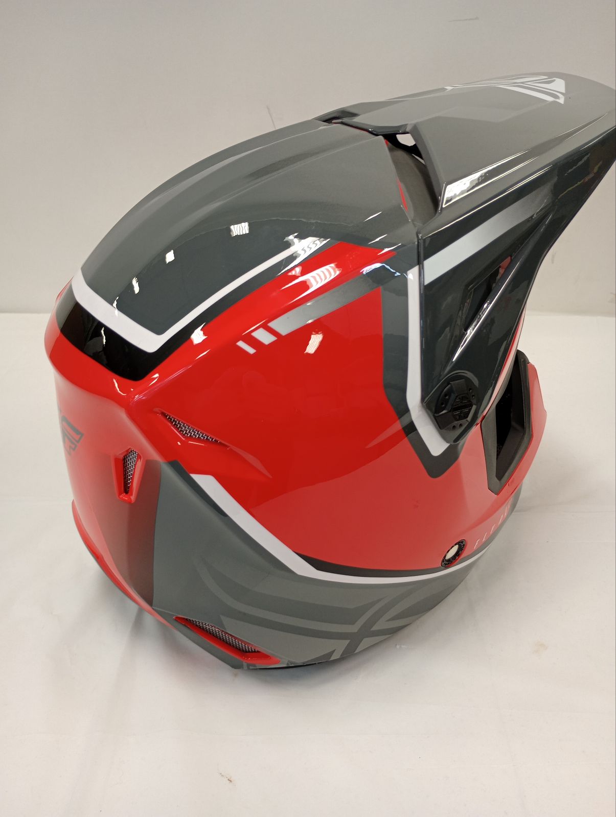 Fly Apparel Fly Kinetic Vision Helmet Youth (Red/Grey, Youth Large) USED 73-8653YL U Jorgensen Powersports