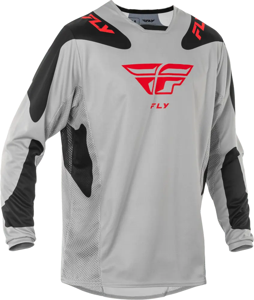 Fly Apparel Grey/Black/Red / Large Fly Kinetic Sym Jersey 2025 378-420L 191361476808 Jorgensen Powersports