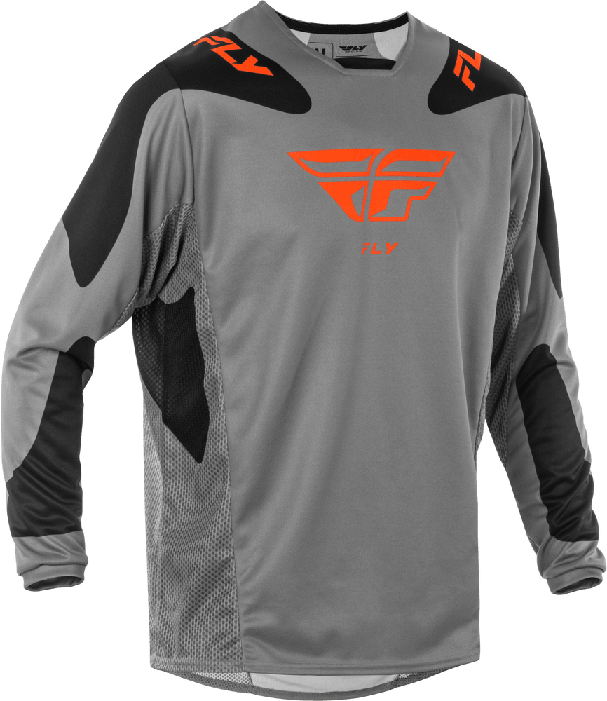 Fly Apparel Grey/Orange/Black / Medium Fly Kinetic Sym Jersey 2025 378-422M 191361476990 Jorgensen Powersports