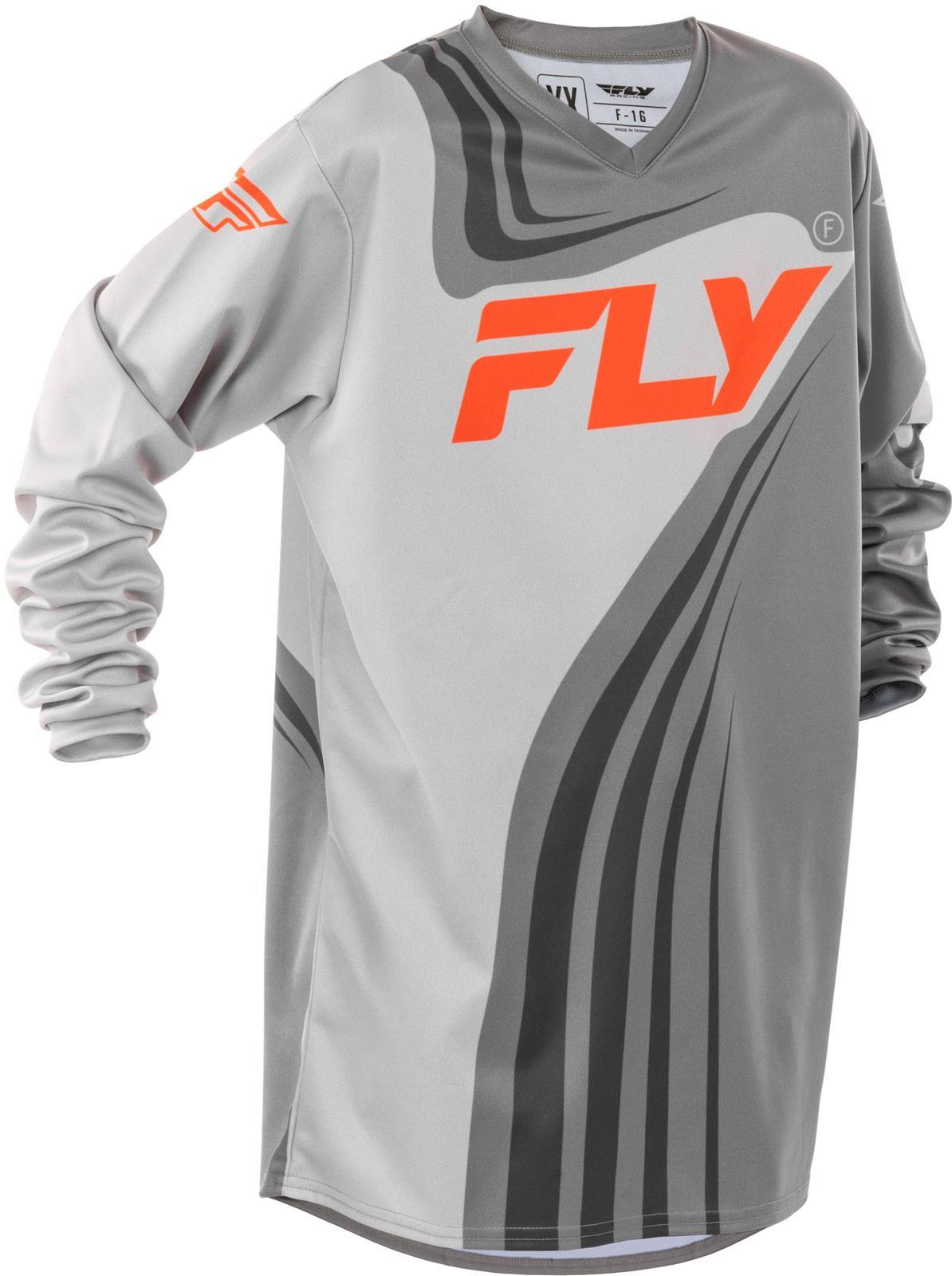 Fly Apparel Grey/Orange / Youth Medium Fly F-16 Jersey Youth 2025 378-223YM 191361476075 Jorgensen Powersports