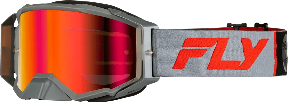 Fly Apparel Grey/Red w/Light Red Mirror/Amber Lens / Adult Fly Zone Pro Goggles 2025 37-5191 191361474507 Jorgensen Powersports