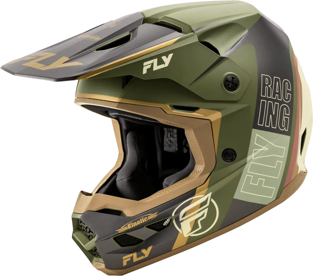 Fly Apparel Moss Grey/Khaki/Off-White / Medium Fly Kinetic Rally Helmet 2025 73-8663M 191361435447 Jorgensen Powersports