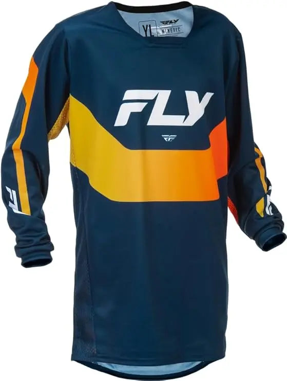 Fly Apparel Navy/Orange / Medium Fly Racing 2026 Youth Kinetic Jersey 379-424YM 191361515538 Jorgensen Powersports