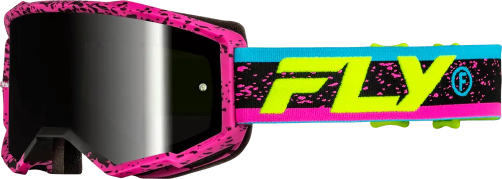 Fly Apparel Pink/Black/Hi-Vis w/Black Mirror/Smoke Lens / Youth Fly Zone Goggles Youth 2025 37-51528Y 191361474460 Jorgensen Powersports