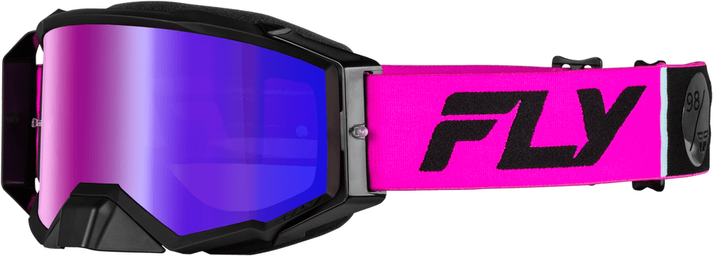 Fly Apparel Pink/Black w/Iridescent Red Mirror/Smoke Lens / Adult Fly Zone Pro Goggles 2025 37-5190 191361474491 Jorgensen Powersports