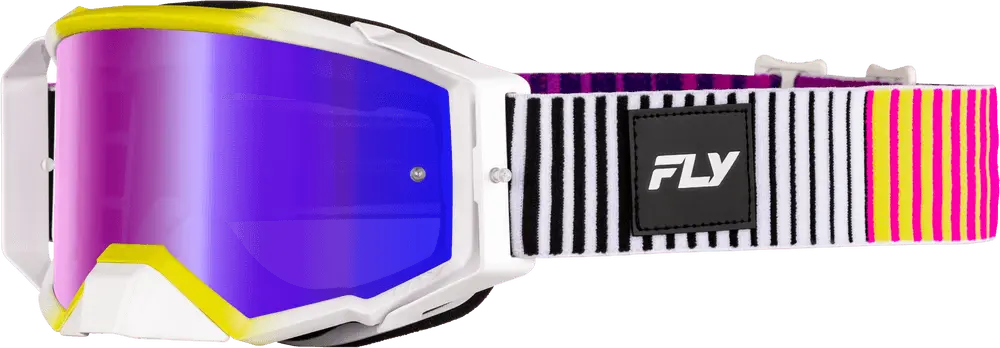 Fly Apparel Pink/Yellow/Purple w/Iridescent Red Mirror/Smoke Lens Fly Zone Elite Goggles 37-5517 191361474637 Jorgensen Powersports