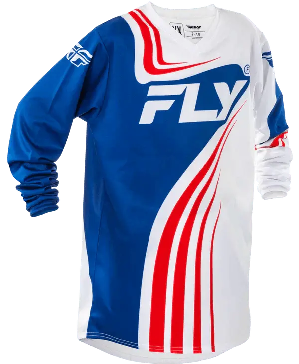Fly Apparel Red/White/Blue / Youth Medium Fly F-16 Jersey Youth 2025 378-222YM 191361476037 Jorgensen Powersports