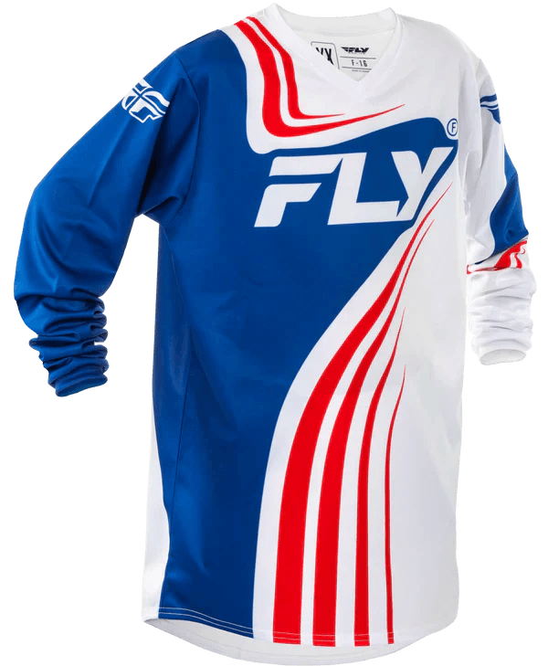 Fly Apparel Red/White/Blue / Youth Medium Fly F-16 Jersey Youth 2025 378-222YM 191361476037 Jorgensen Powersports