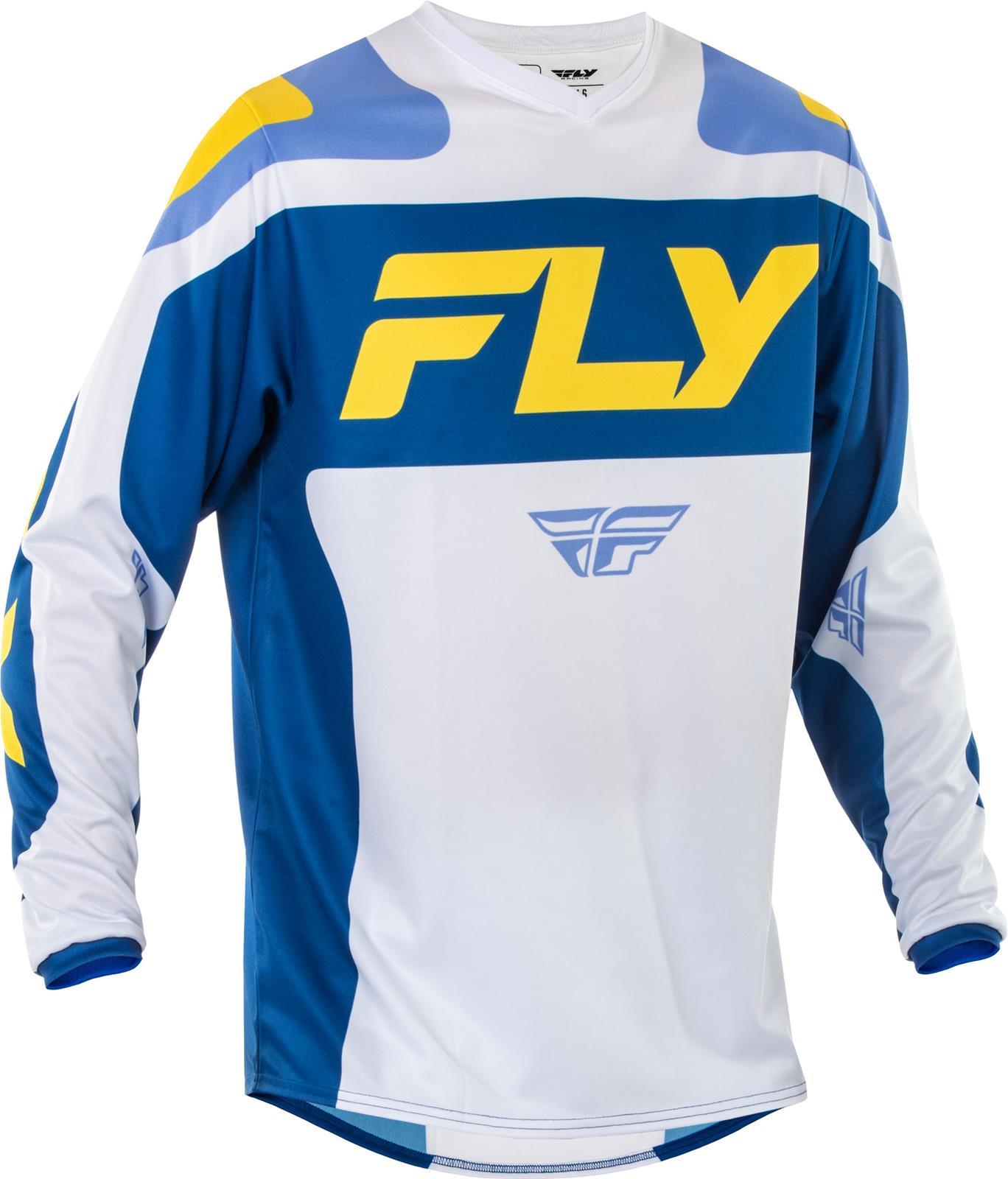 Fly Apparel White/Dark Blue/Yellow / Small Fly F-16 Jersey 2025 378-923S B0D9CB8VC7 Jorgensen Powersports