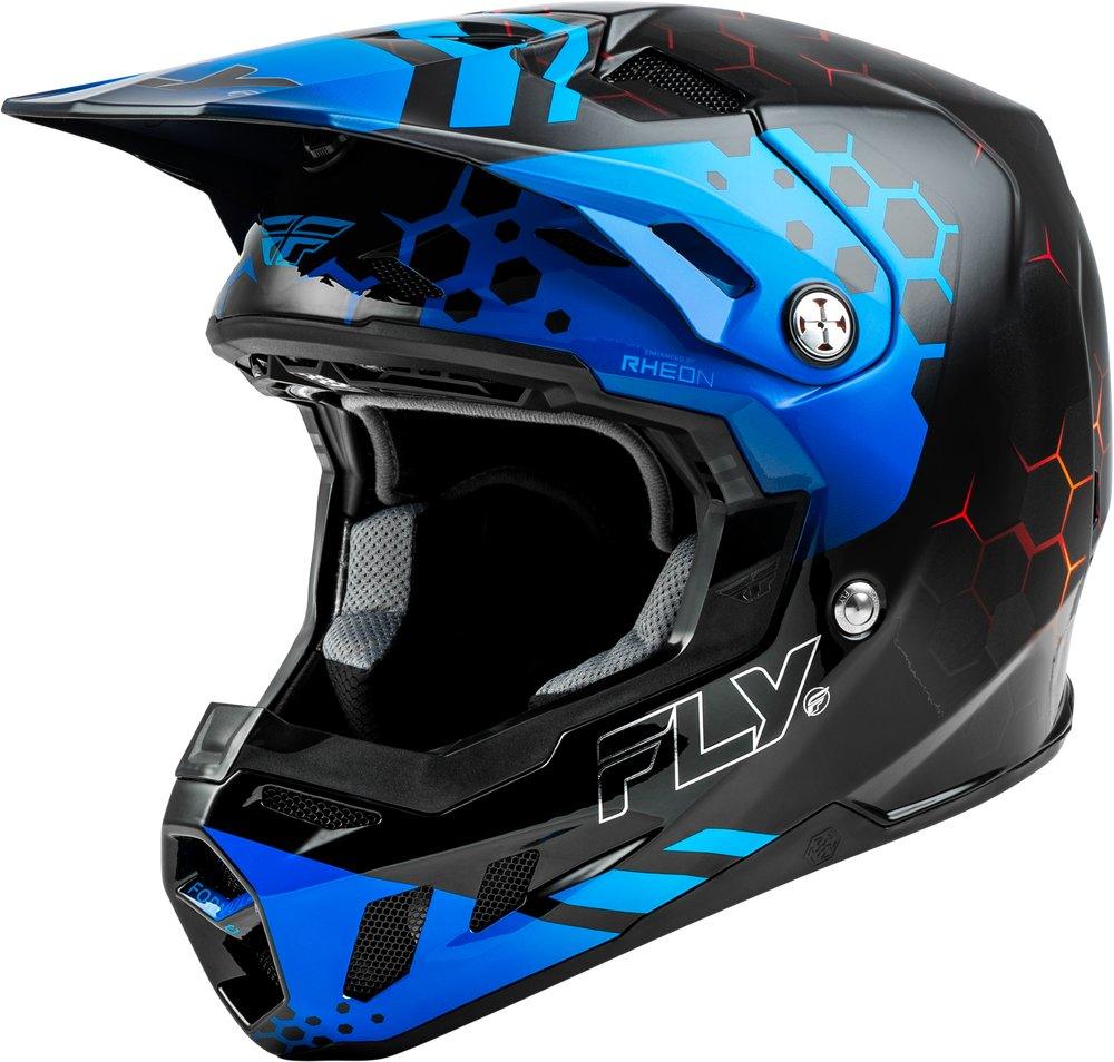 Fly Apparel Youth Large / Black/Blue/Red Fly Formula CC Tektonic Helmet 73-4330YL 191361460661 Jorgensen Powersports