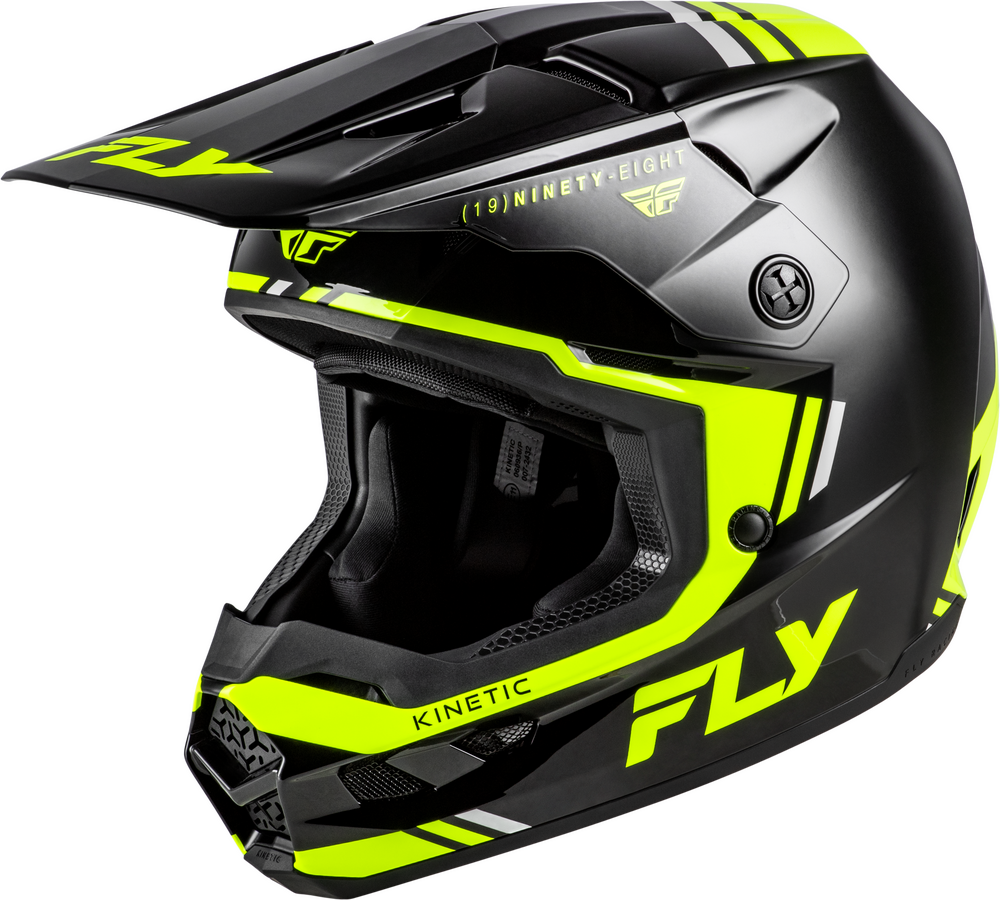 Fly helmet Black/Hi-Vis W/Silver / Small FLY RACING KINETIC VERDICT HELMET 73-8723S 191361507359 Jorgensen Powersports