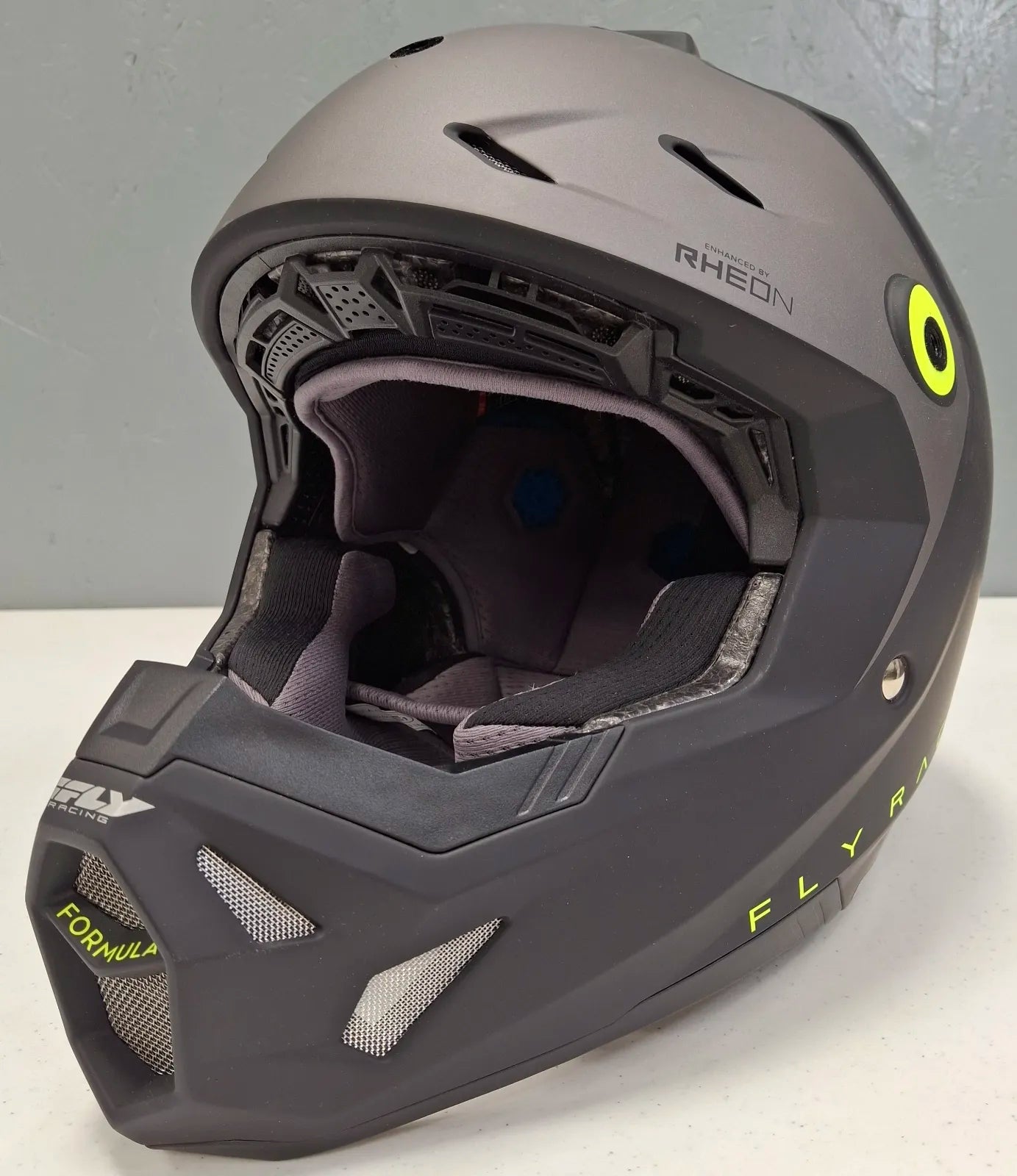 Fly helmet Fly Formula CP Slant Helmet (Matte Black/Grey/Hi-Vis, Large) USED 73-0030L U Jorgensen Powersports
