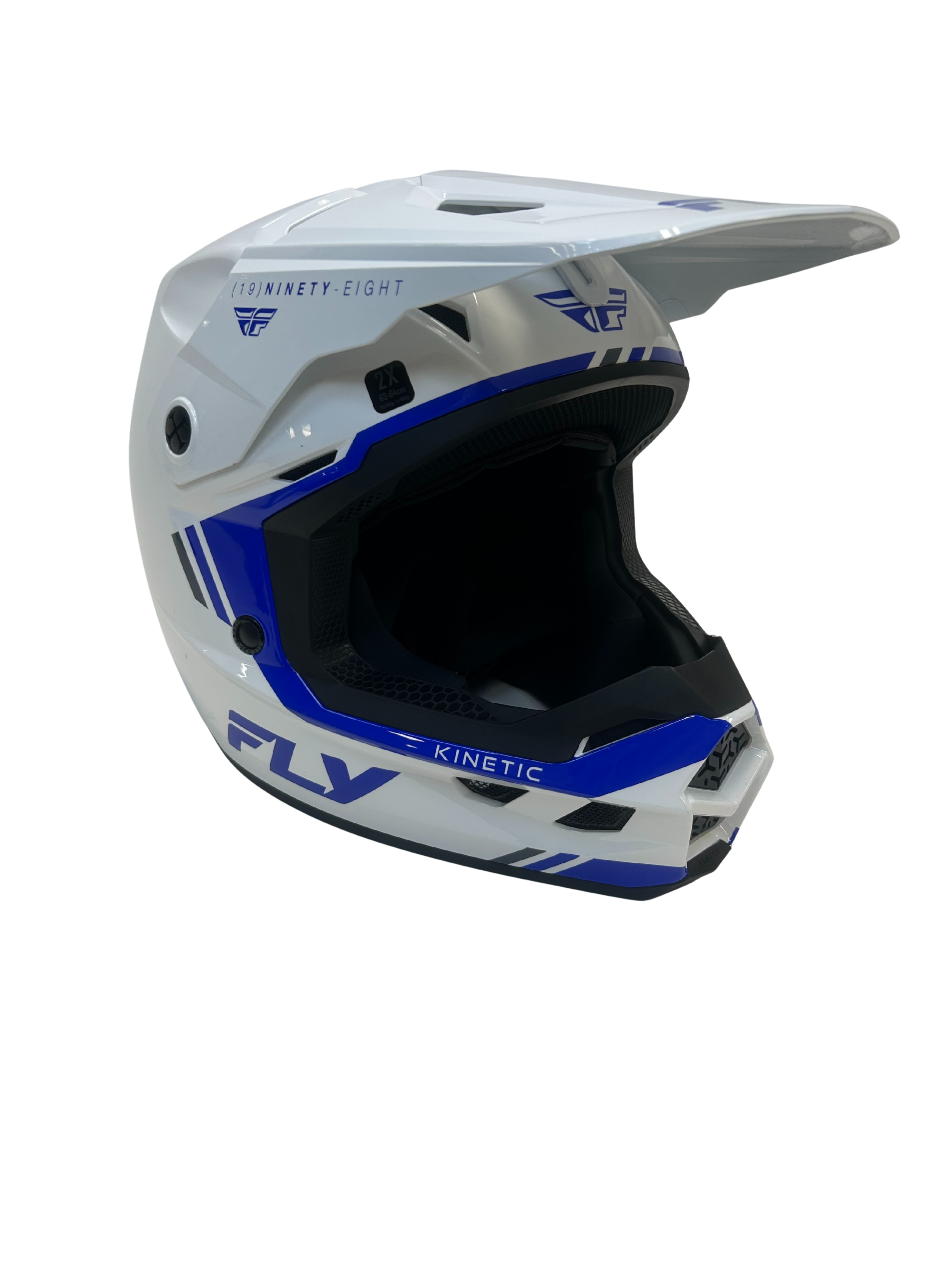 Fly helmet FLY RACING KINETIC VERDICT HELMET Blue/White Size 2X-Large USED 73-87222X U Jorgensen Powersports