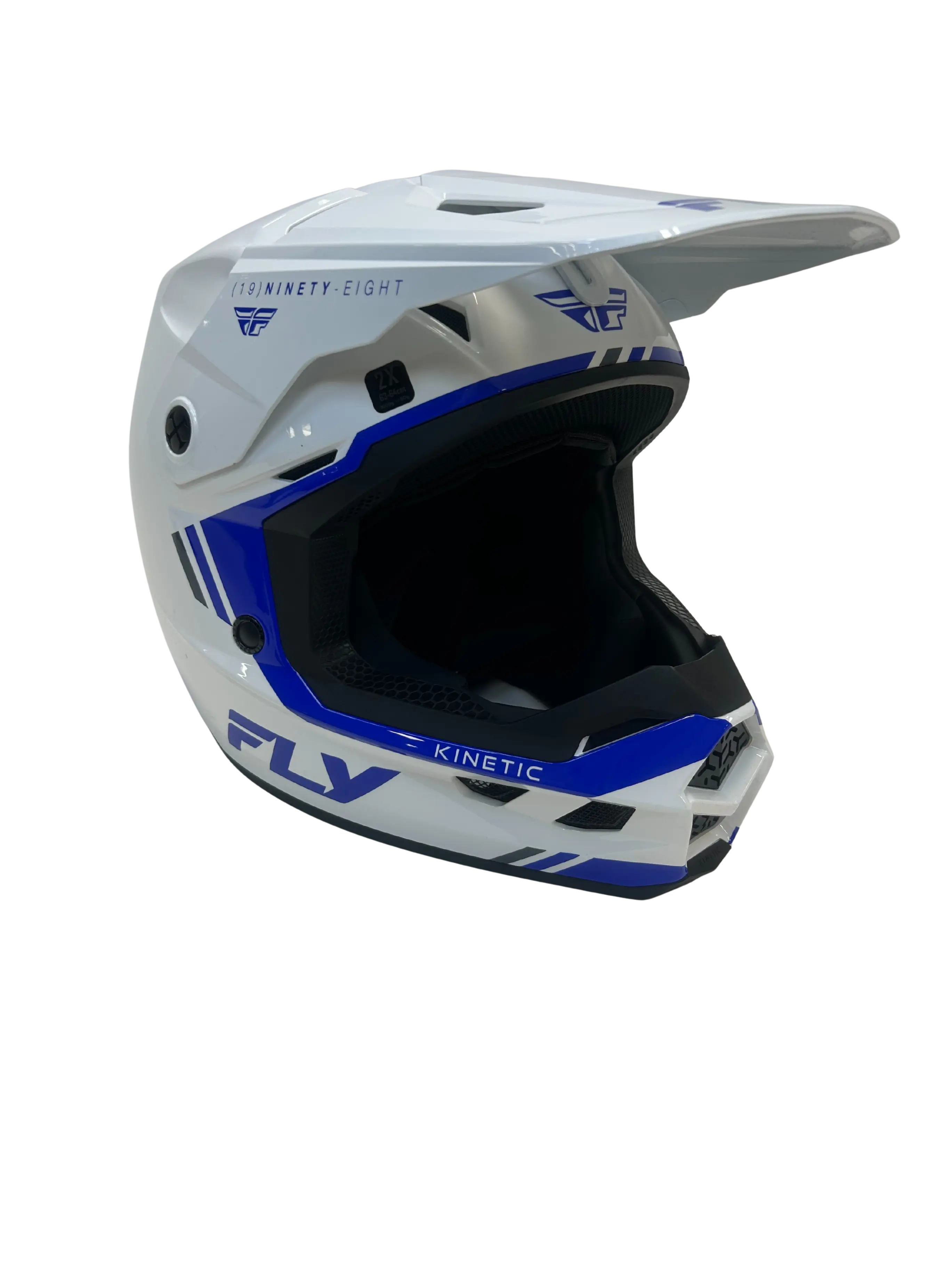 Fly helmet FLY RACING KINETIC VERDICT HELMET Blue/White Size 2X-Large USED 73-87222X U Jorgensen Powersports
