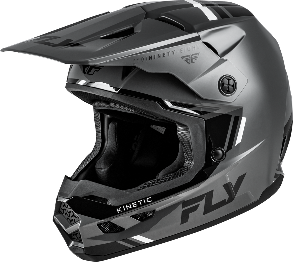 Fly helmet Grey/Black/White / Small FLY RACING KINETIC VERDICT HELMET 73-8720S 191361507175 Jorgensen Powersports