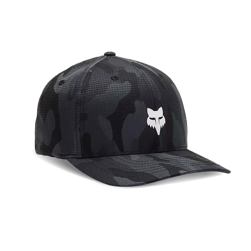 Fox Apparel Black Camo / S/M Fox Head Camo Tech Flexfit Hat 31623-247-S/M 191972818172 Jorgensen Powersports