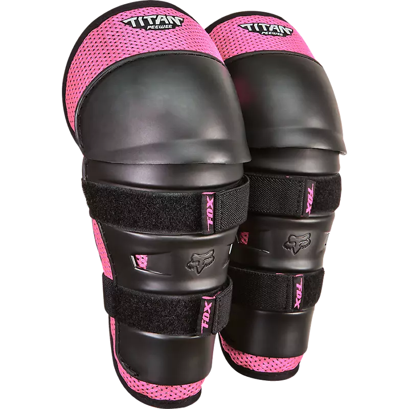Fox Apparel Black/Pink Fox Peewee Titan Knee/Shin Pads 08037-285-OS 884065306143 Jorgensen Powersports