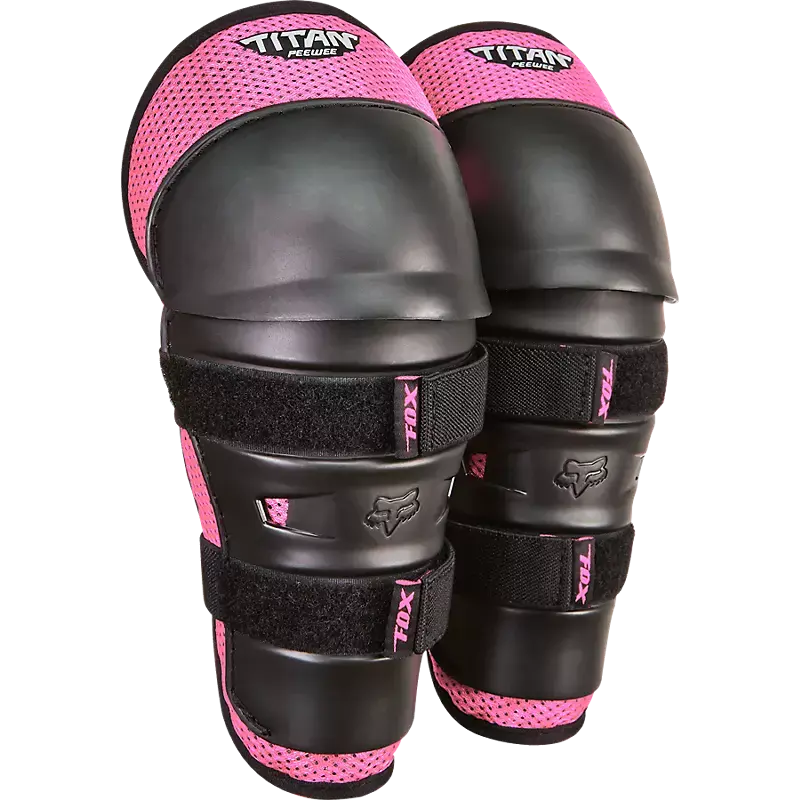 Fox Apparel Black/Pink Fox Peewee Titan Knee/Shin Pads 08037-285-OS 884065306143 Jorgensen Powersports