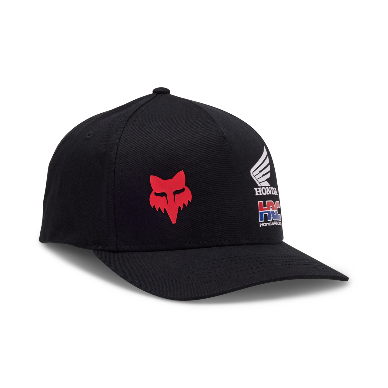 Fox Apparel Black / S/M Fox X Honda FlexFit Hat 32241-001-S/M 191972880193 Jorgensen Powersports
