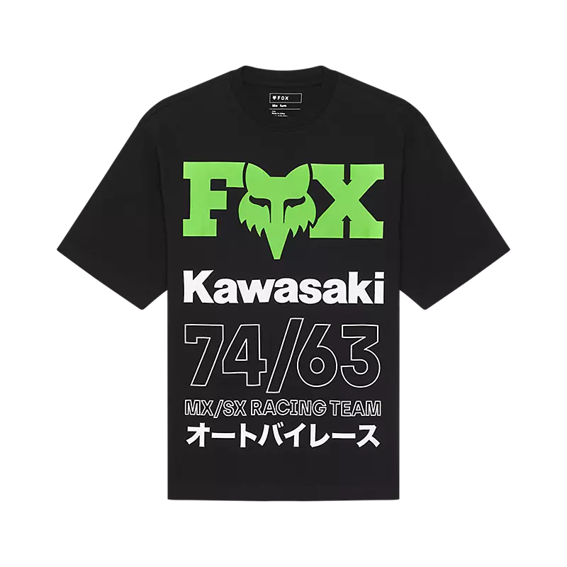 FOX Apparel Black / Small FOX Kawasaki Oversized Tee 33423-001-S 191972975387 Jorgensen Powersports