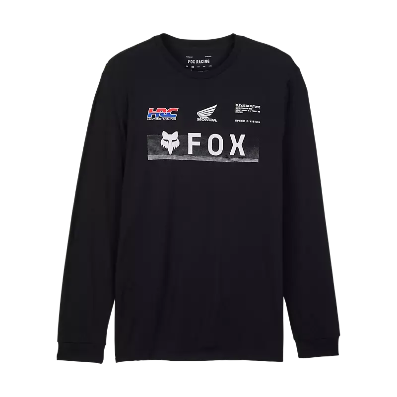 Fox Apparel Black / Small Fox X Honda Premium Long Sleeve Tee 32099-001-S 191972879340 Jorgensen Powersports