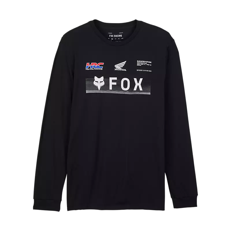 Fox Apparel Black / Small Fox X Honda Premium Long Sleeve Tee 32099-001-S 191972879340 Jorgensen Powersports