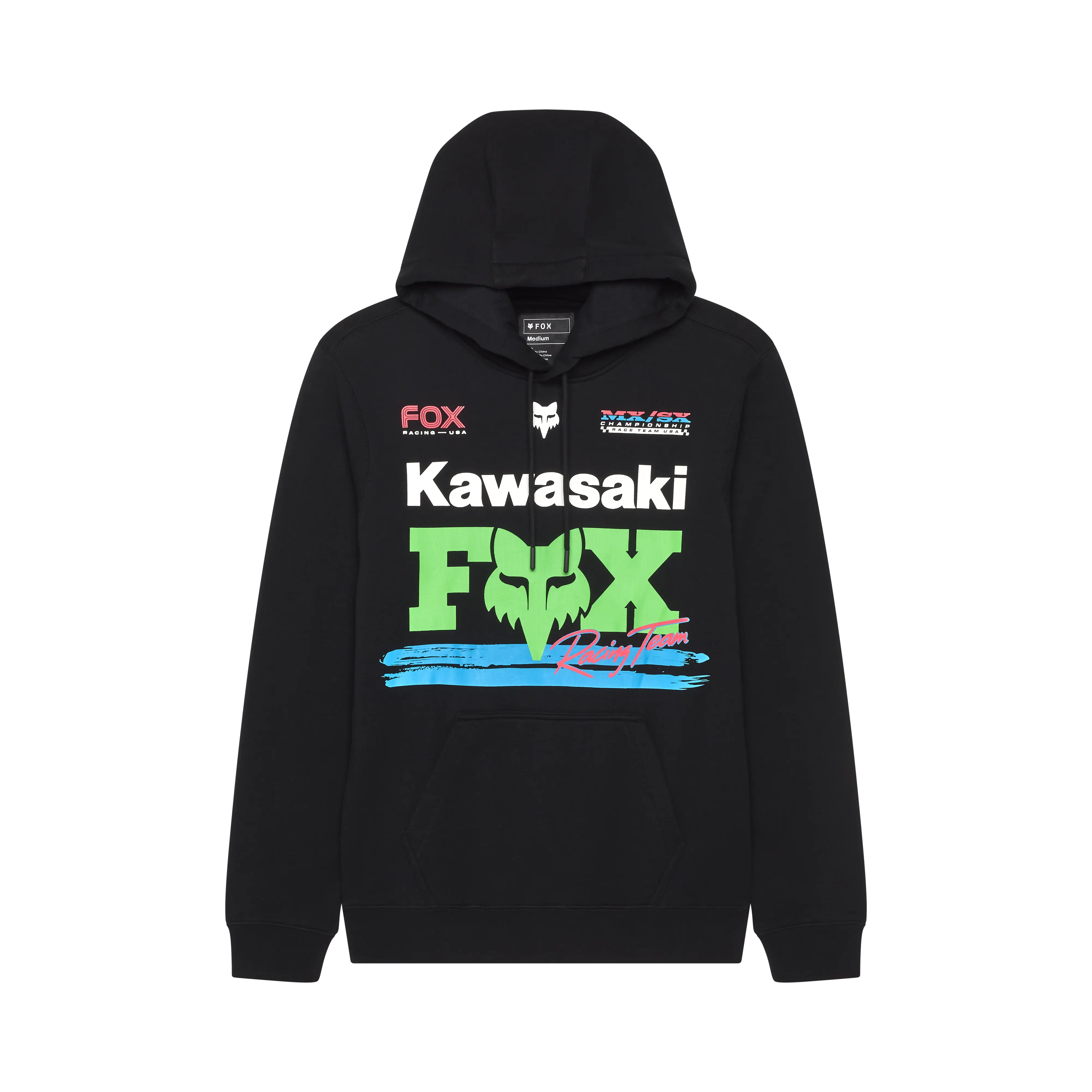 Fox Apparel Black / Small Fox X Kawasaki Fleece Pull Over 2025 33375-001 S Jorgensen Powersports